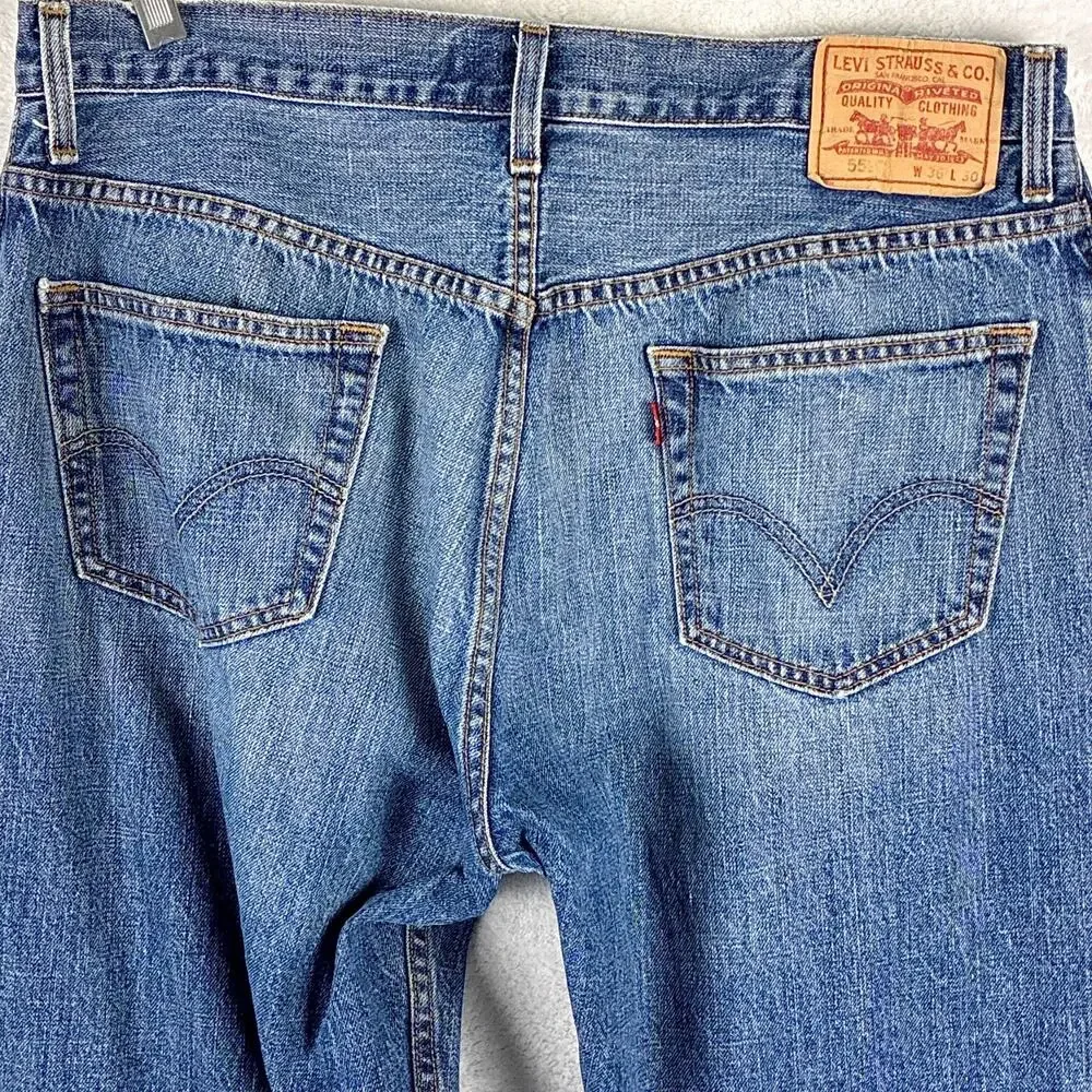 VTG Levis 559 Relaxed Straight Jeans Men 36x30 (34x29) Whiskered Faded Baggy 90s